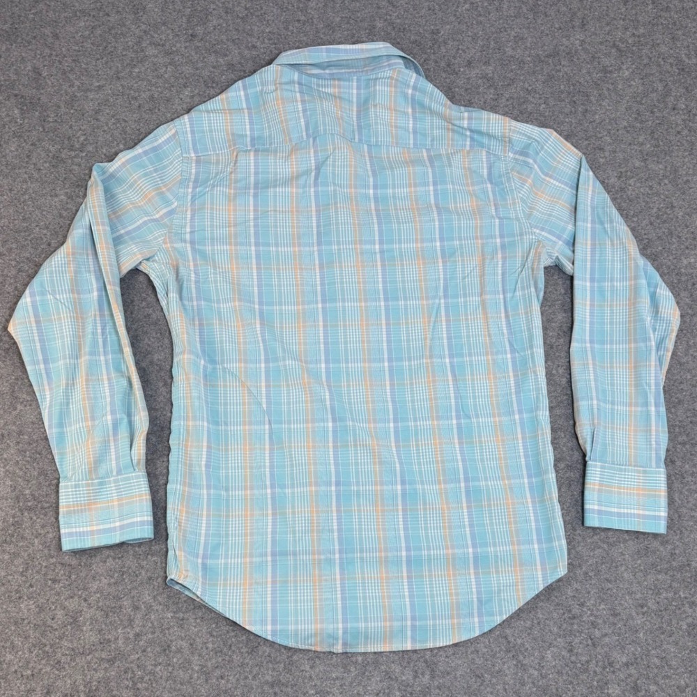 Peter Millar Summer Comfort Mens Small Blue Orange Plaid Performance Shirt LS - Picture 2 of 6